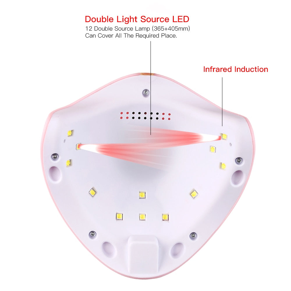 UV Gel Nail Lamp LED Nail Dryer with 12 Pcs Leds 30s/60s/99s Auto Sensor Nail Art Tools