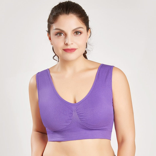 Plus Size Bra With Pads Big Size 5XL 6XL Bralette Push Up Brassiere Bra Vest Wireless BH