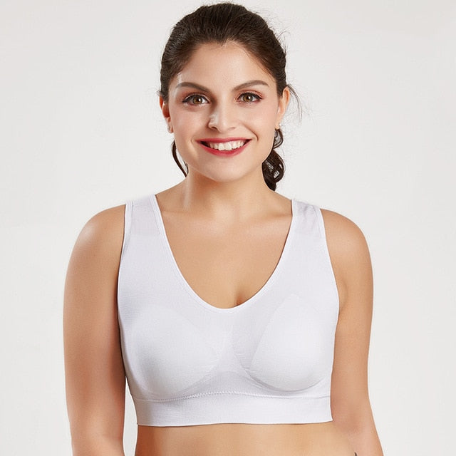 Plus Size Bra With Pads Big Size 5XL 6XL Bralette Push Up Brassiere Bra Vest Wireless BH