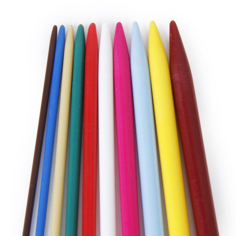 Multi Color Plastic Single Pointed Knitting Needles