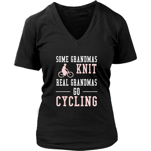 Cycling Grandmother V Neck Shirt